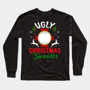 Funny Ugly Christmas Sweater With Mirror Long Sleeve T-Shirt